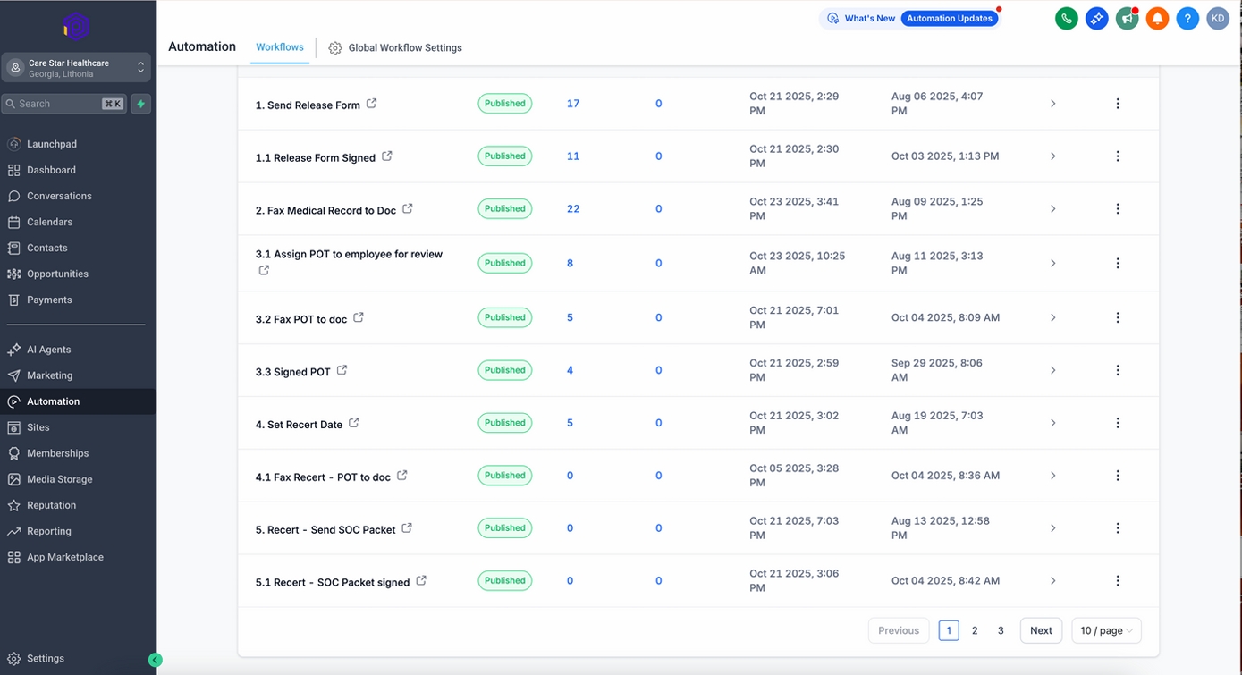 AI chatbot and automation setup in Go High Level CRM