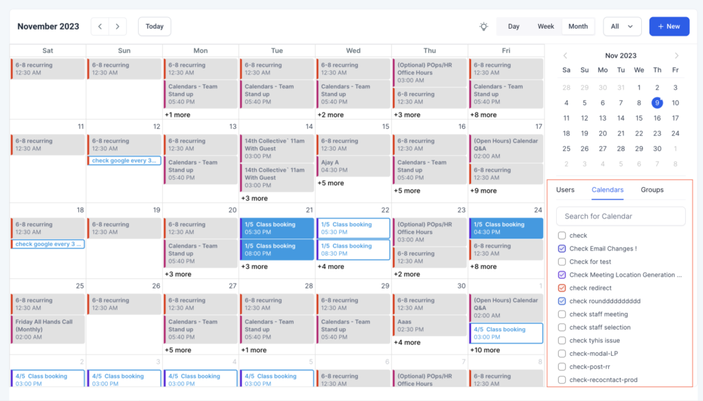 GoHighLevel calendar dashboard showing automated appointment scheduling, recurring bookings, and multi-calendar management