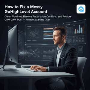 fix messy GoHighLevel account with clean pipelines and automation clarity