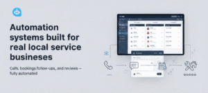 GoHighLevel automation systems for local service businesses including HVAC, plumbing, booking workflows, missed call handling, and CRM pipelines