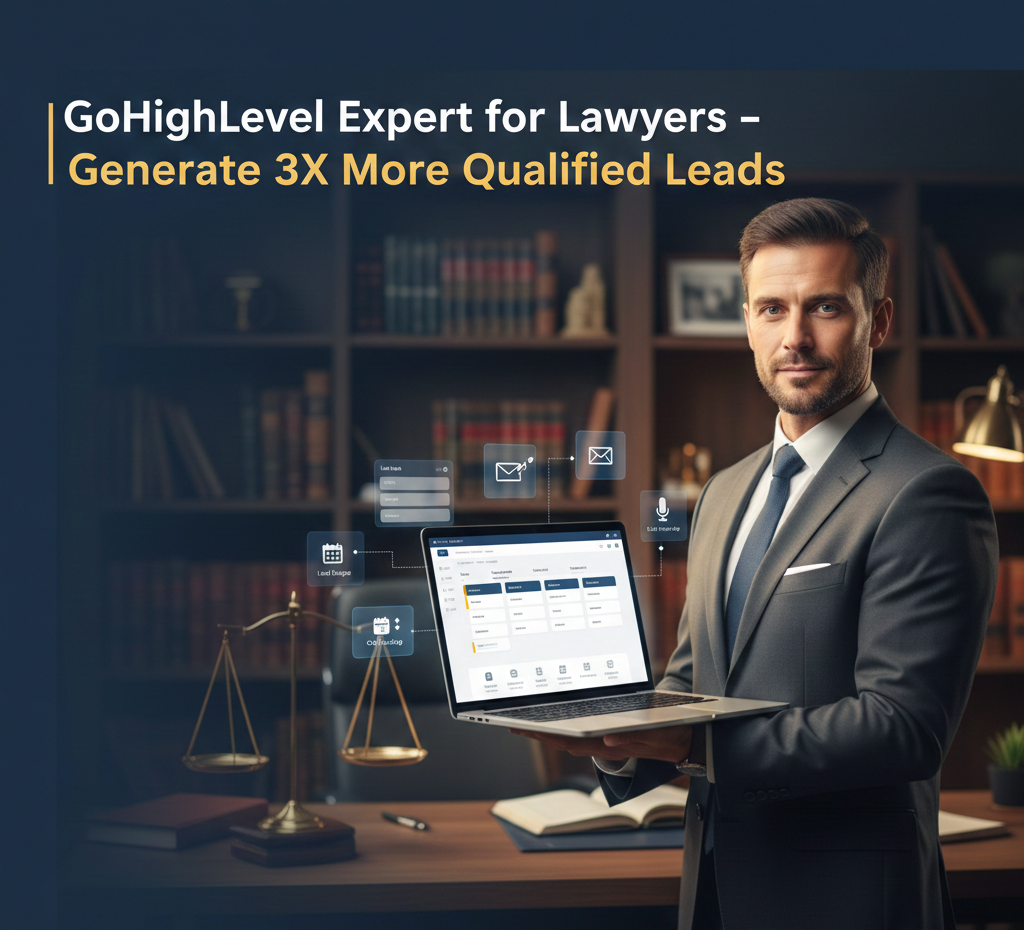 GoHighLevel expert for lawyers using CRM automation to generate qualified leads for law firms