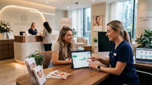 GoHighLevel CRM dashboard for aesthetic clinic automation showing lead tracking and appointment booking