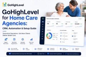 GoHighLevel CRM and automation dashboard for home care agencies with lead management, appointment scheduling, automated follow-ups, and client growth tools
